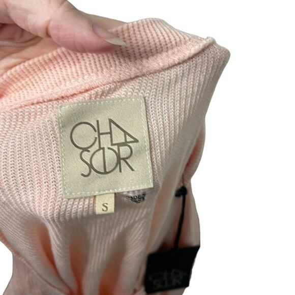 NWT Women's Chaser pink waffle knit half button front long sleeve top - small - Picture 7 of 7